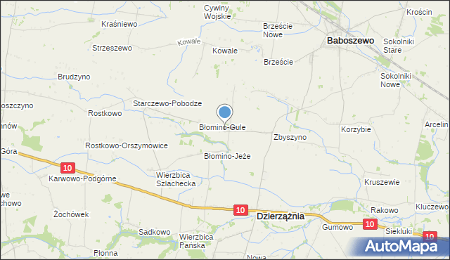 mapa Błomino Gumowskie, Błomino Gumowskie na mapie Targeo